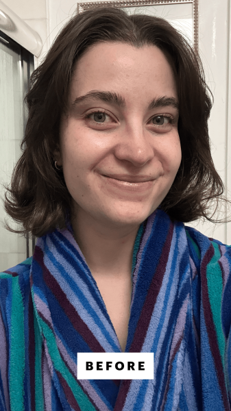 Felbin before applying the Medki8 Advanced Night Ceramide Night Cream